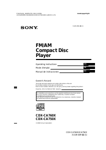 Mode d’emploi Sony CDX-CA760X Autoradio