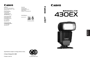 Bedienungsanleitung Canon Speedlite 430EX Blitz