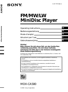 Manual Sony MDX-CA580 Car Radio