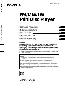 Bedienungsanleitung Sony MDX-CA580 Autoradio