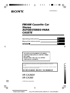 Manual de uso Sony XR-CA360X Radio para coche