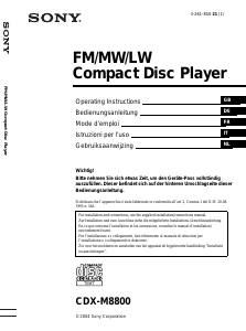 Manual Sony CDX-M8800 Car Radio