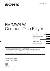 Mode d’emploi Sony CDX-GT434U Autoradio