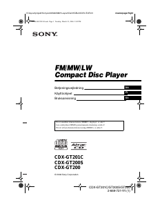 Bruksanvisning Sony CDX-GT200 Bilradio