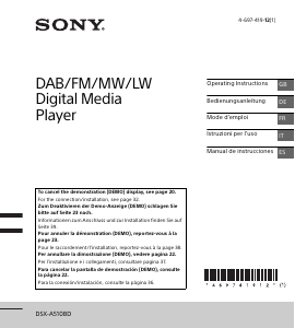 Handleiding Sony DSX-A510BD Autoradio