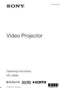 Manual Sony VPL-VW85 Projector