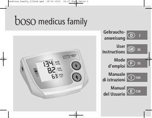 Manual de uso Boso Medicus Family Tensiómetro