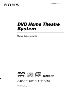 Manual de uso Sony DAV-DZ110 Sistema de home cinema