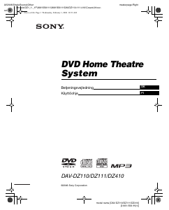 Käyttöohje Sony DAV-DZ410 Kotiteatterijärjestelmä