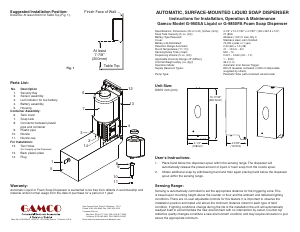 Manual Gamco G-950SA Soap Dispenser