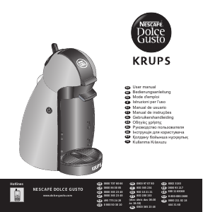 Kullanım kılavuzu Krups KP100010 Nescafe Dolce Gusto Espresso makinesi