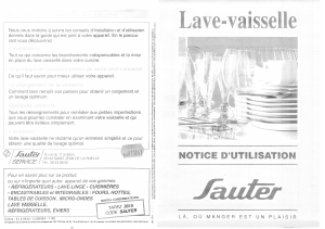 Mode d’emploi Sauter 60VI101 Lave-vaisselle