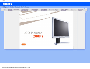 Manuale Philips 200P7EG Monitor LCD