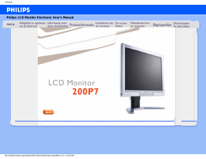 Manual Philips 200P7ES LCD Monitor