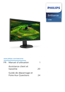 Mode d’emploi Philips 272B8QJEB Moniteur LED