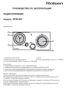 Руководство Rolsen RFM-200 Радиоприемник