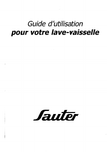 Mode d’emploi Sauter SVI30BF1 Lave-vaisselle