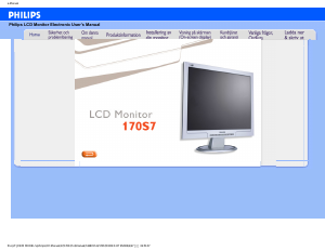 Bruksanvisning Philips 170S7FS LCD skärm