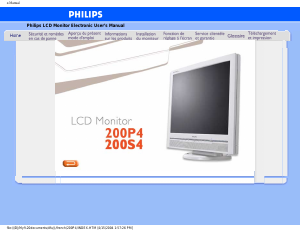 Mode d’emploi Philips 200P4SS Moniteur LCD