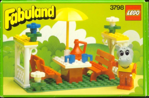 Handleiding Lego set 3798 Fabuland Hannah Hippopotamus bij een picknick