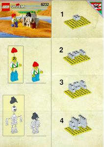 Manual de uso Lego set 6232 Pirates Isla esqueleto