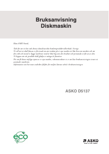 Bruksanvisning Asko D5137 Diskmaskin