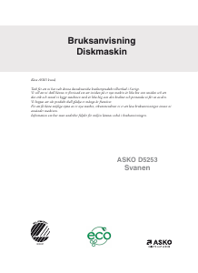 Bruksanvisning Asko D5253 Diskmaskin