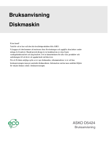 Bruksanvisning Asko D5424 Diskmaskin