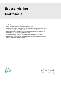 Bruksanvisning Asko D5434 Diskmaskin