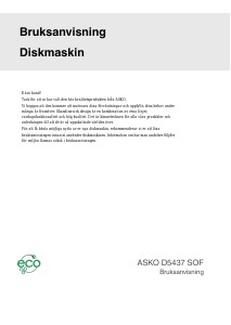 Bruksanvisning Asko D5437 SOF Diskmaskin