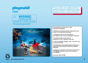 Manuale Playmobil set 9468 Rescue Squadra dei vigili del fuoco con pompa d'acqua