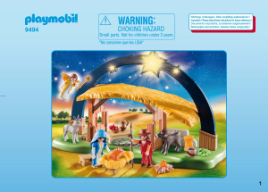 Manual Playmobil set 9494 Christmas Illuminating nativity manger