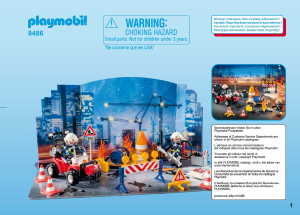 Brugsanvisning Playmobil set 9486 Christmas Adventskalender redningsaktion ved brand på byggepladsen