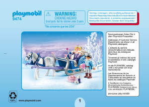 Manual de uso Playmobil set 9474 Fairy Tales Trineo con pareja real