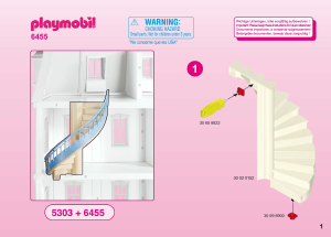 Manual Playmobil set 6455 Accessories Escadas para casa de bonecas romântica