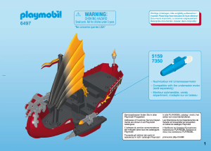 Manuale Playmobil set 6497 Accessories Nave da battaglia del dragone