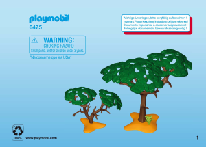 Bedienungsanleitung Playmobil set 6475 Accessories Afrikanische bäume