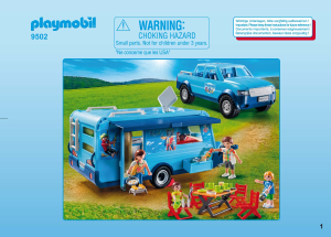 Manual Playmobil set 9502 Leisure Pickup with caravan