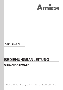 Bedienungsanleitung Amica GSP 14189 Si Geschirrspüler