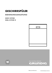 Bedienungsanleitung Grundig GNL 41930 X Geschirrspüler