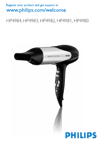 Manual Philips HP4982 SalonDry Control Hair Dryer