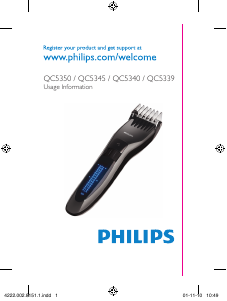 Manual de uso Philips QC5339 Barbero