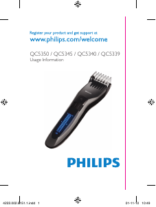 كتيب جهاز تهذيب اللحية QC5350 Philips