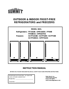 Manual Summit SCFF52WIF Freezer