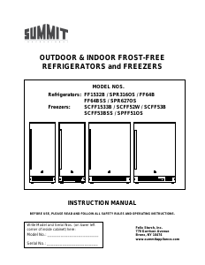 Manual Summit SCFF52WFR Freezer
