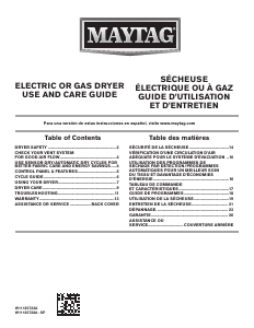 Mode d’emploi Maytag MEDC465HW Sèche-linge