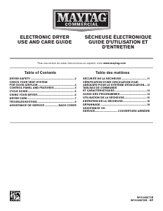 Mode d’emploi Maytag MEDP575GW Sèche-linge