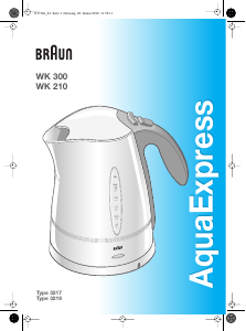 Руководство Braun WK 210 Чайник
