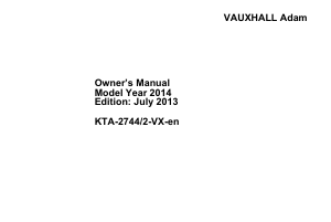 Handleiding Vauxhall Adam (2013)