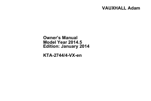 Handleiding Vauxhall Adam (2014)